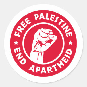 Sticker Rond La Palestine libre met fin à l'apartheid
