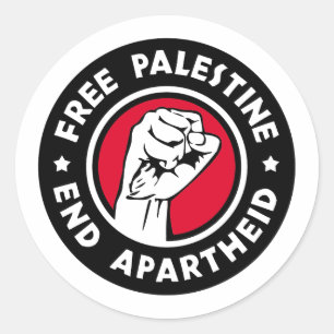 Sticker Rond La Palestine libre met fin à l'apartheid