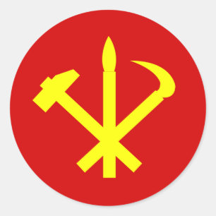 Sticker Rond La partie de travailleurs coréenne - communiste d