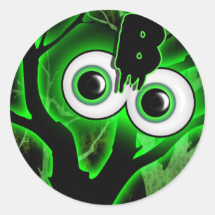 Sticker Rond La partie éffrayante de Halloween badine des
