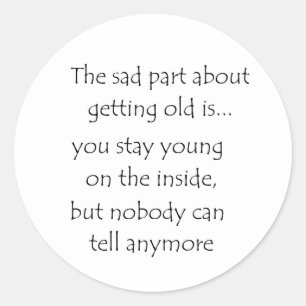 Sticker Rond la partie triste au sujet d'obtenir le vieil