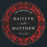 Sticker Rond La Parties scintillant Damask Las Vegas Mariage Co<br><div class="desc">Célébrez en style avec ces stickers de mariage élégants et très tendance. Ce design est facile à personnaliser avec votre libellé d'événement spécial et vos invités seront ravis quand ils reçoivent ces fabuleux autocollants.</div>