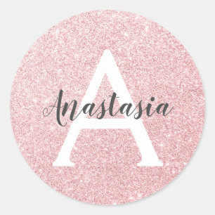 Sticker Rond La Parties scintillant d'or Rose chic et branchée 