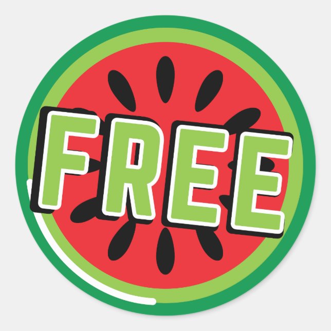 Sticker Rond La pastèque Palestine libre - Liberté pour les Pal (Devant)