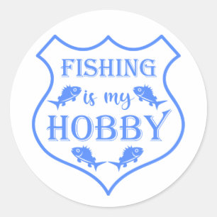 Sticker Rond La pêche est ma citation de bouclier de loisir sur