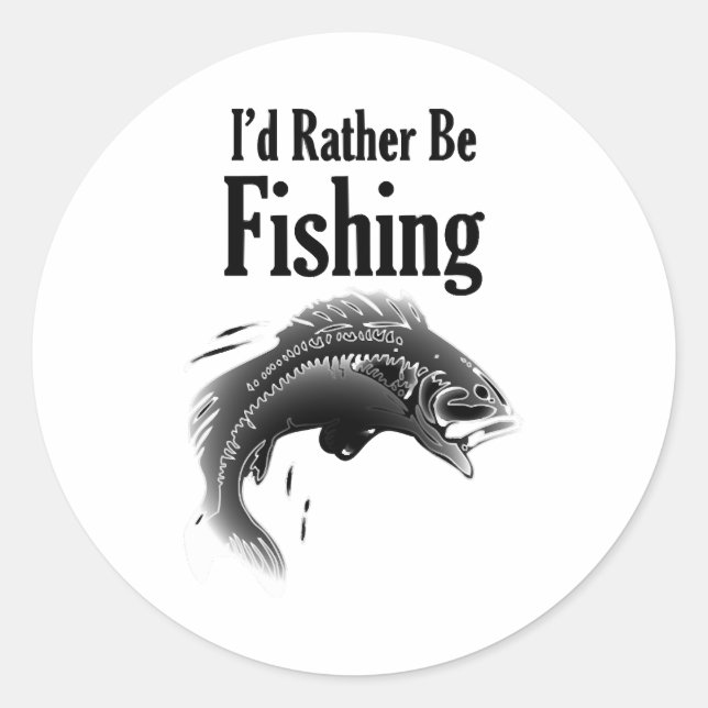 Sticker Rond la pêche plutôt que le poisson (Devant)