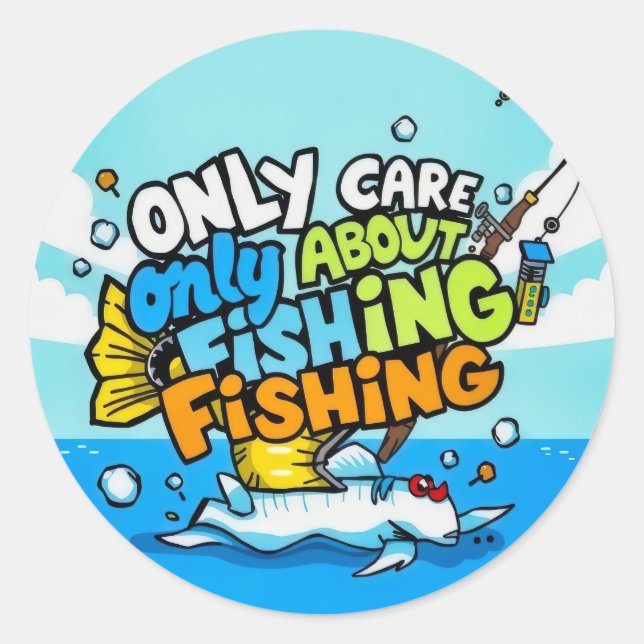 Sticker Rond La pêche : une poursuite passionnée (Devant)