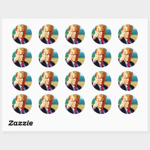 Sticker Rond La peinture à l'huile patriotique de Trump