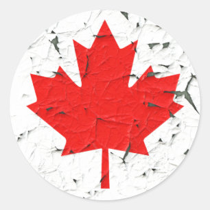 Sticker Rond La peinture canadienne d'épluchage du CANADA de