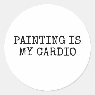 Sticker Rond La Peinture Est Mon Cardio Drôle