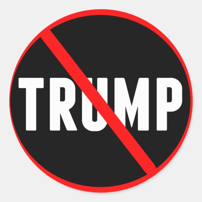Sticker Rond La percée rouge anti-Donald Trump (Devant)
