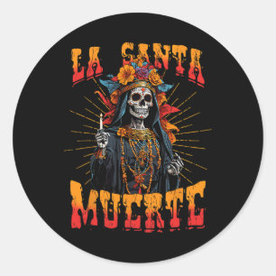 Sticker Rond La Père Noël Muerte Crâne à sucre La Catrina Cinco
