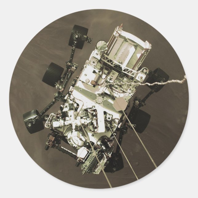 Sticker Rond La persévérance arrive sur Mars (Devant)