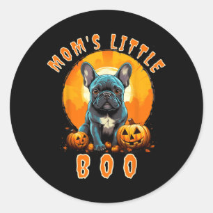 Sticker Rond La petite Boo Bouledogue Français Halloween French