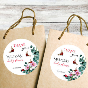 Sticker Rond La petite dame baby shower de la dame