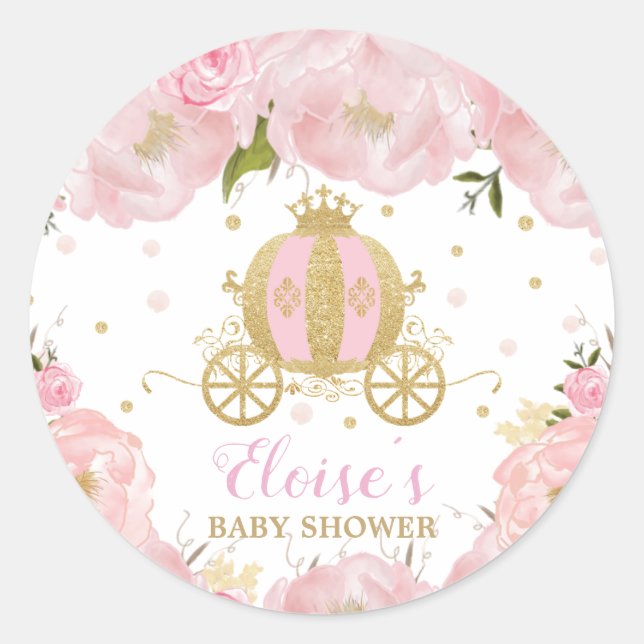 Sticker Rond La petite princesse Baby shower Merci Favoriser (Devant)
