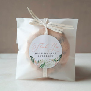 Sticker Rond La photo de Merci rougissent faire-part de