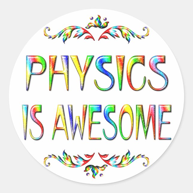 Sticker Rond La physique est géniale (Devant)