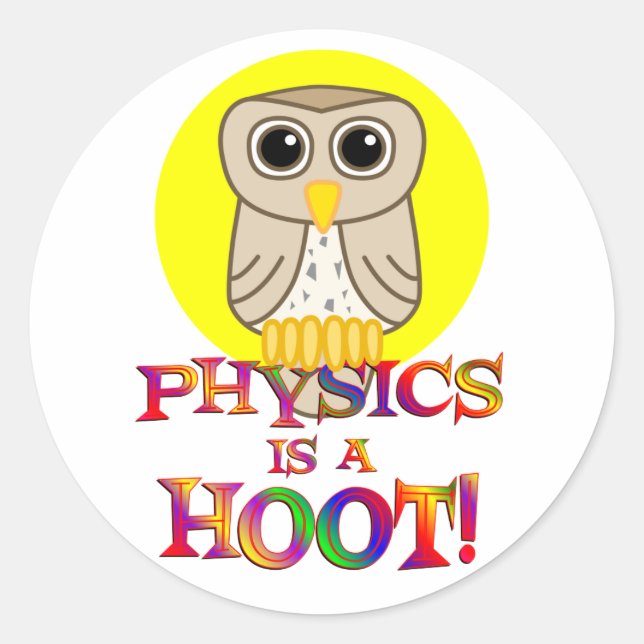 Sticker Rond La physique est un coup de coeur (Devant)