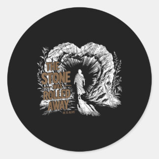 Sticker Rond La Pierre Était En Train De S'Éloigner Il Est Viva