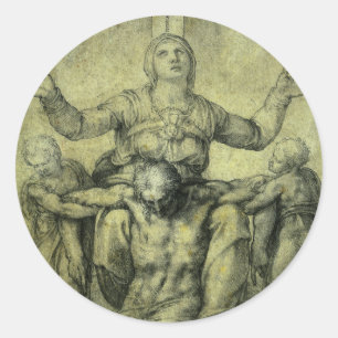 Sticker Rond La Pieta de Michelangelo pour Vittoria Colonna