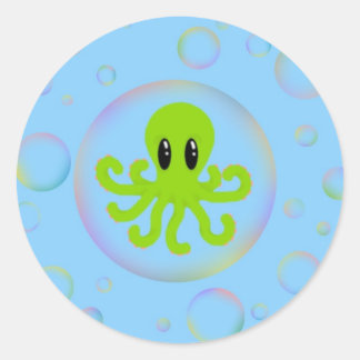 Sticker Rond La pieuvre dans une bulle