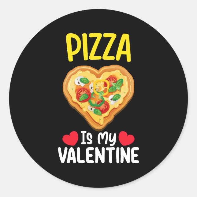 Sticker Rond La Pizza Est Mon Saint Valentin Amoureux De La Nou (Devant)