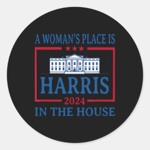 Sticker Rond La place de la femme est à la Maison Blanche Kamal