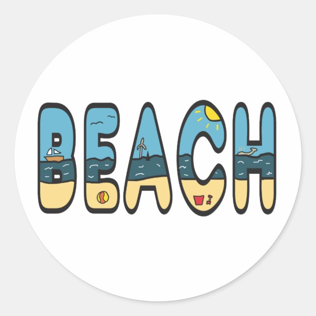 Sticker Rond La Plage (Devant)