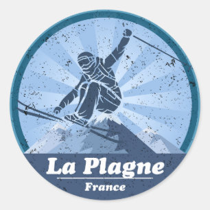 Sticker Rond La Plagne Station de ski - Skieur