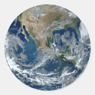 Sticker Rond La planète Terre de l'espace extra-atmosphérique