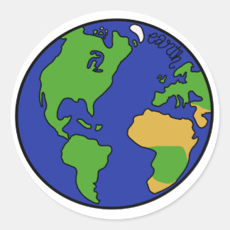 Sticker Rond La planète Terre du système solaire