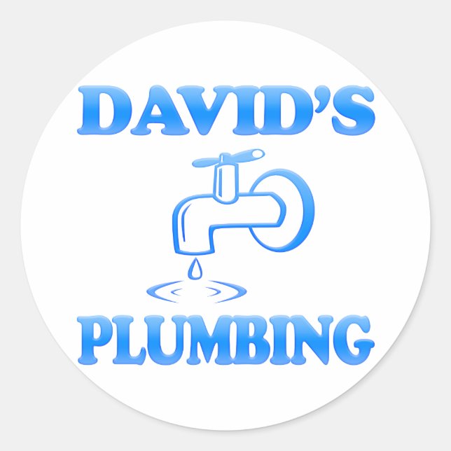 Sticker Rond La plomberie de David (Devant)