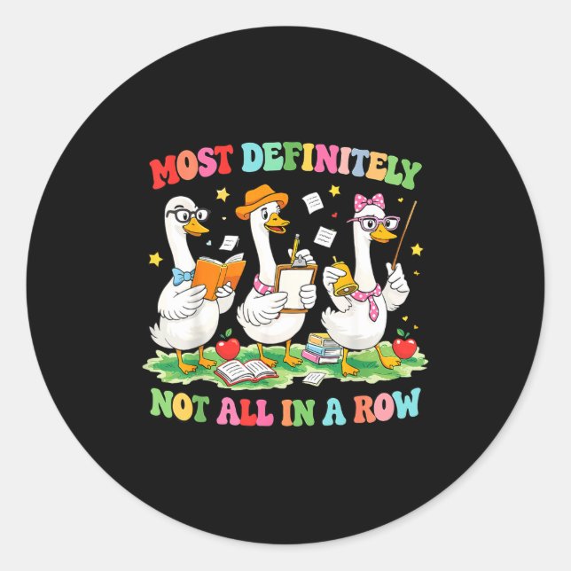 Sticker Rond La plupart pas tous d'affilée professeur drôle ama (Devant)