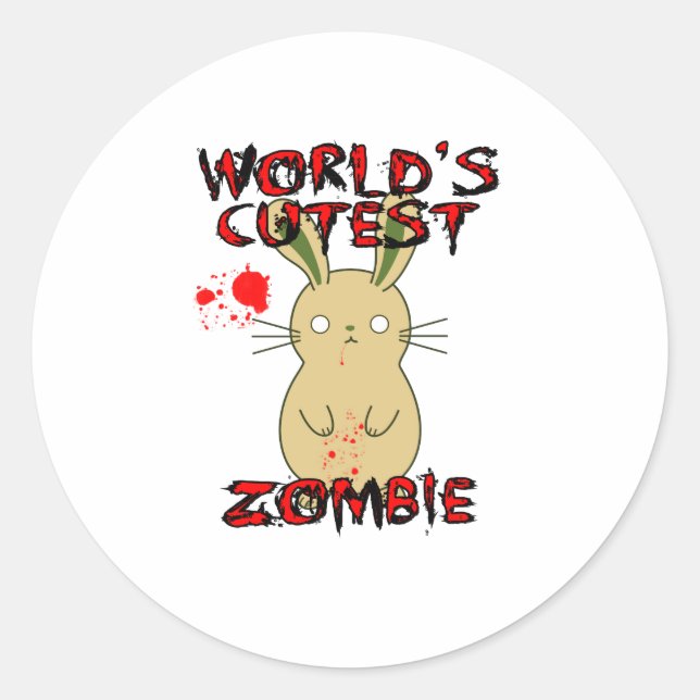 Sticker Rond La plus folle zombie du monde (Devant)