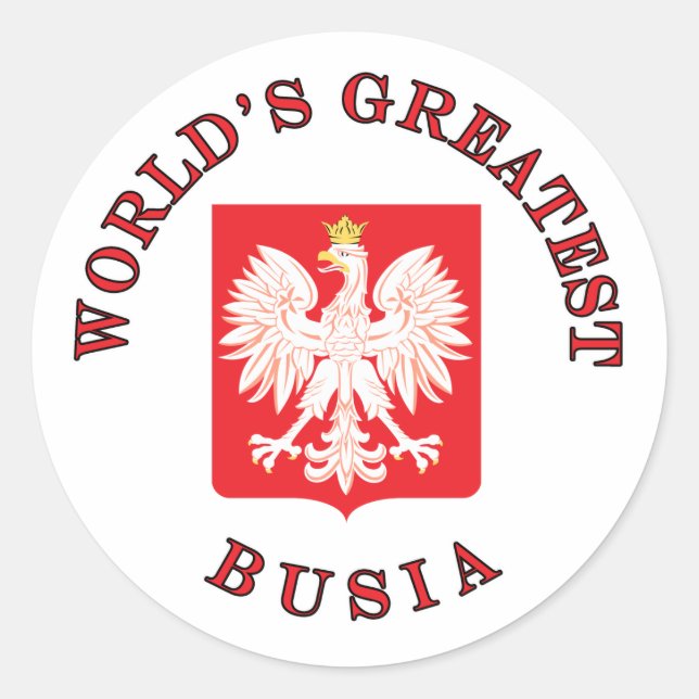 Sticker Rond La plus grande Busia du monde (Devant)