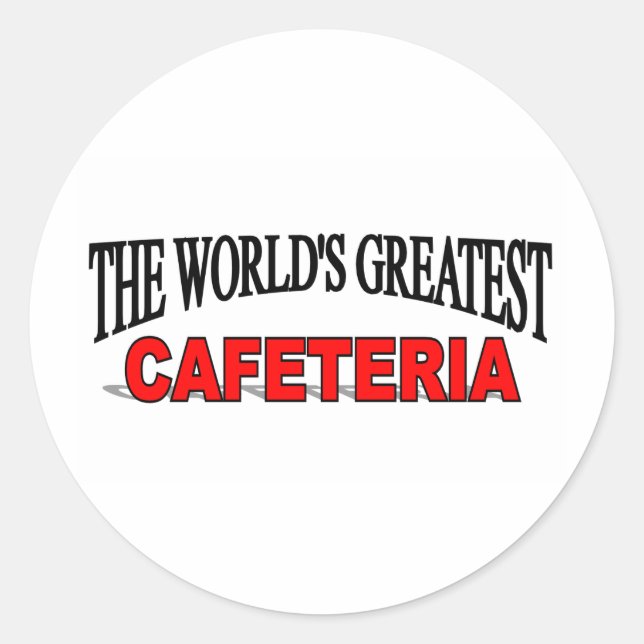 Sticker Rond La plus grande cafétéria du monde (Devant)