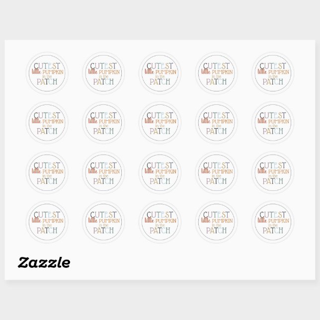 Sticker Rond La plus mignonne petite citrouille (Feuille)