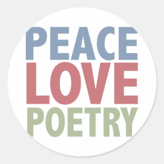 Sticker Rond La poésie de l'amour pour la paix