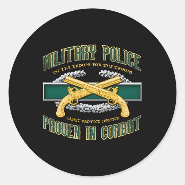 Sticker Rond La Police Militaire A Fait Ses Preuves De Combat (Devant)
