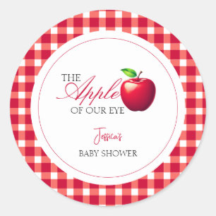 Sticker Rond La pomme de notre Baby shower de chute des yeux