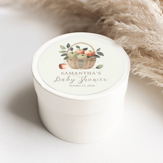 Sticker Rond La pomme de notre Baby shower oeil Favoriser les a (Créateur téléchargé)