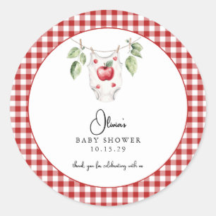 Sticker Rond La pomme de notre Merci de Baby shower oculaire