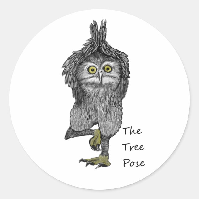 Sticker Rond La Pose Arbre (Devant)