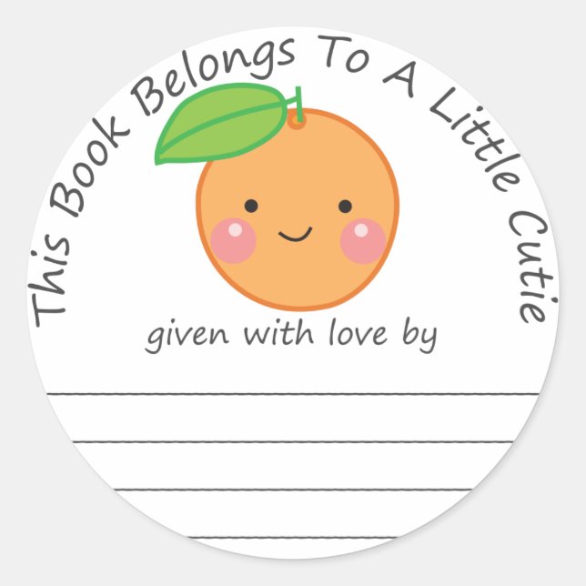 Sticker Rond La première bibliothèque pour bébé Little Cutie (Devant)