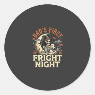 Sticker Rond La première nuit effrayante de papa Halloween