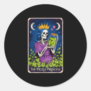 Sticker Rond La princesse des pickles carte de tarot amant femm