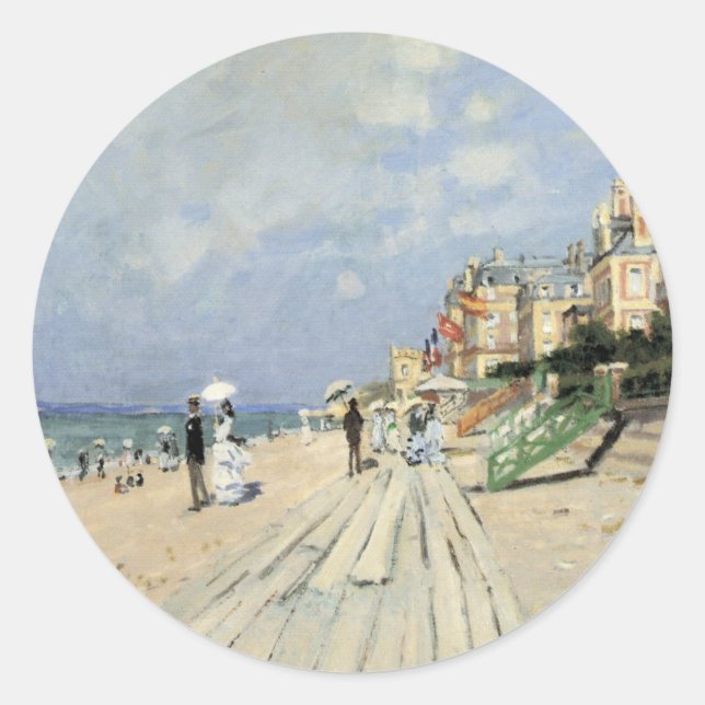 Sticker Rond La promenade à Trouville par Claude Monet (Devant)