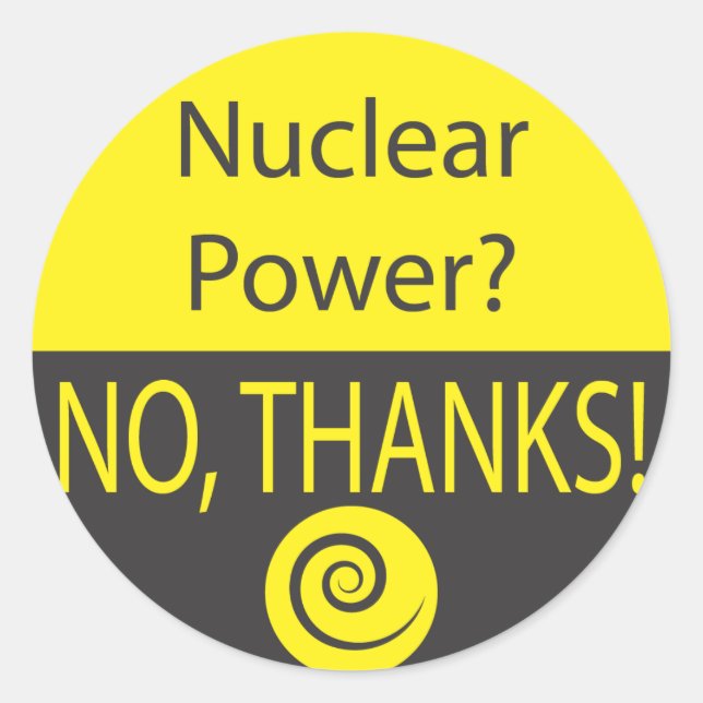 STICKER ROND LA PUISSANCE NUCLÉAIRE ? NON, MERCI ! (Devant)