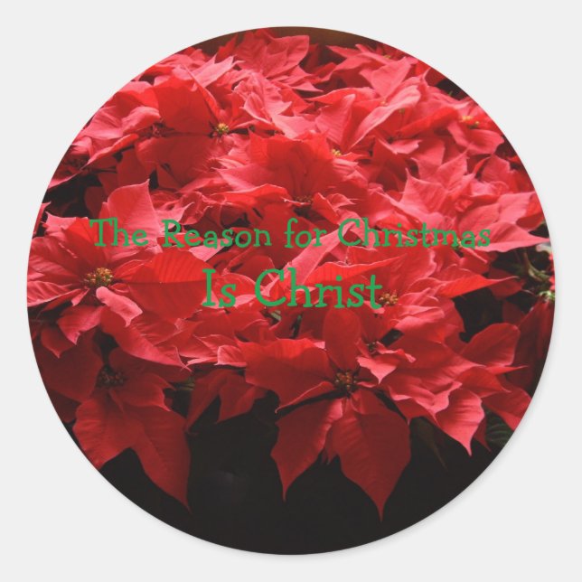 Sticker Rond La raison de Noël est le Christ (Devant)